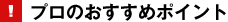 プロのおすすめポイント