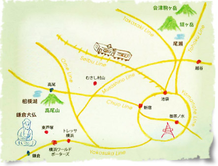関東近郊日帰りスポットマップ